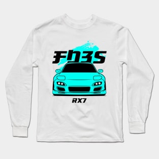 Front cyan rx7 fd3s Long Sleeve T-Shirt